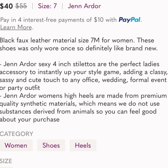 JENN ARDOR Women's Stiletto High Heel Shoes Pointed Toe Slip On Party Pumps 7.5 - Picture 8 of 11